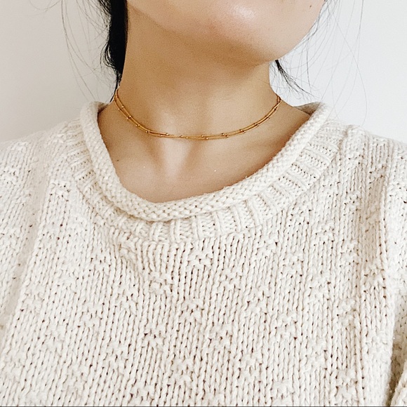 Stunning 14K Gold Filled Double Chain Gold Choker - Picture 3 of 3